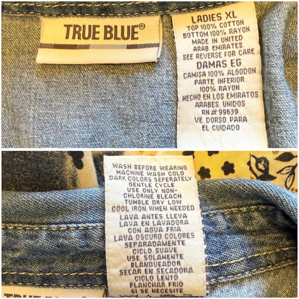 Vintage 90s Patchwork Denim Button Front Dress - image 7